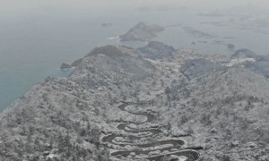 흑산도 상라봉 대설주의보