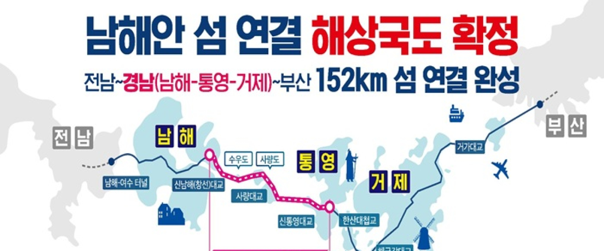 여수에서 부산까지...남해안 섬 연결하는 '꿈의 해상국도' 확정
